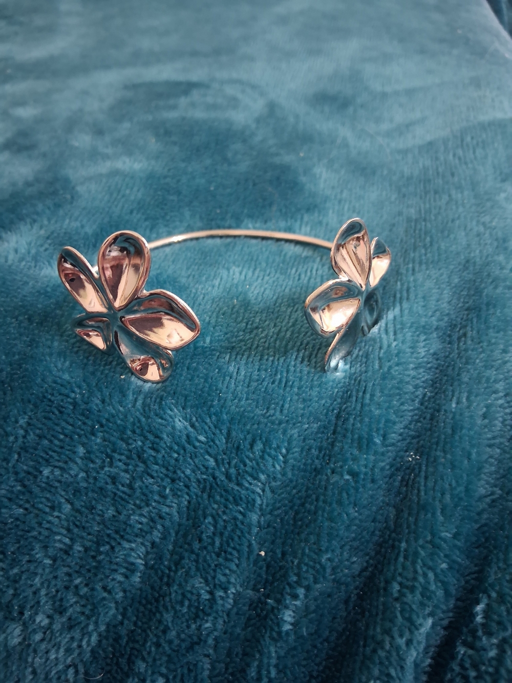 Silver Flower Cuff Bracelet